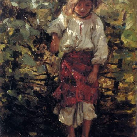 Девушка у плетня